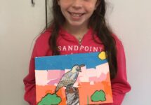 3rd Grade Collage-Cali Quail in Art Studio